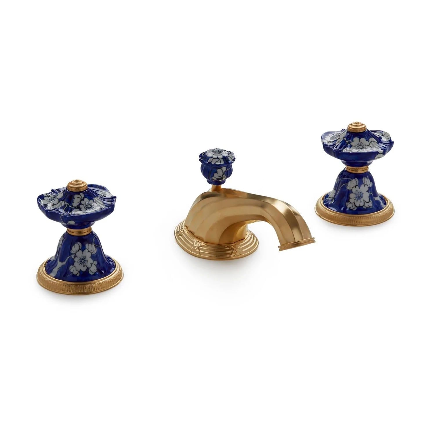  Vòi chậu lavabo cổ điển Hand Painted Ceramic bằng đồng - 1097BSN818-18BL-WH 