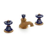  Vòi chậu lavabo cổ điển Hand Painted Ceramic bằng đồng - 1097BSN819-18BL-WH 