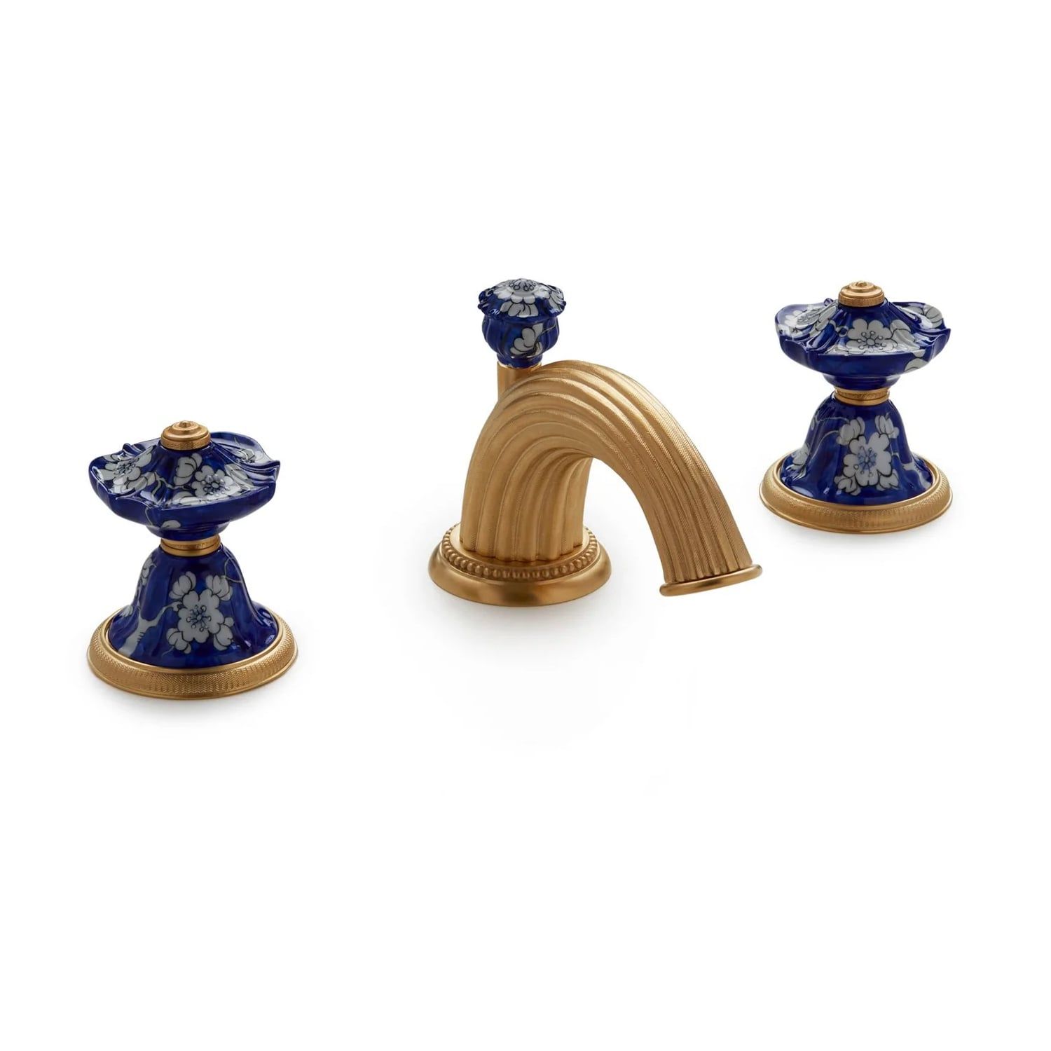  Vòi chậu lavabo cổ điển Hand Painted Ceramic bằng đồng - 1097BSN821-18BL-WH 