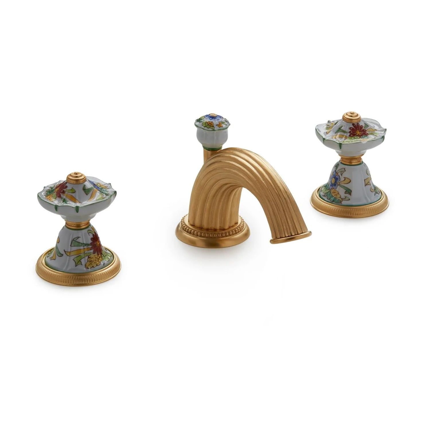  Vòi chậu lavabo cổ điển Hand Painted Ceramic bằng đồng - 1097BSN821-56GR-WH 