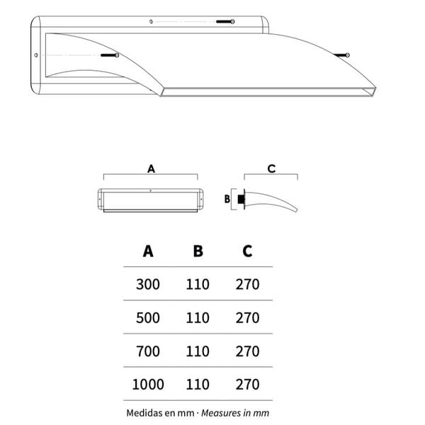  Thác nước hồ bơi gắn tường ngoài trời bằng AISI 316L stainless steel (chống thời tiết đại dương) - AQA112 