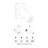  Súng bắn nước hồ bơi gắn tường ngoài trời bằng AISI 316L stainless steel (chống thời tiết đại dương) - AQAC115 
