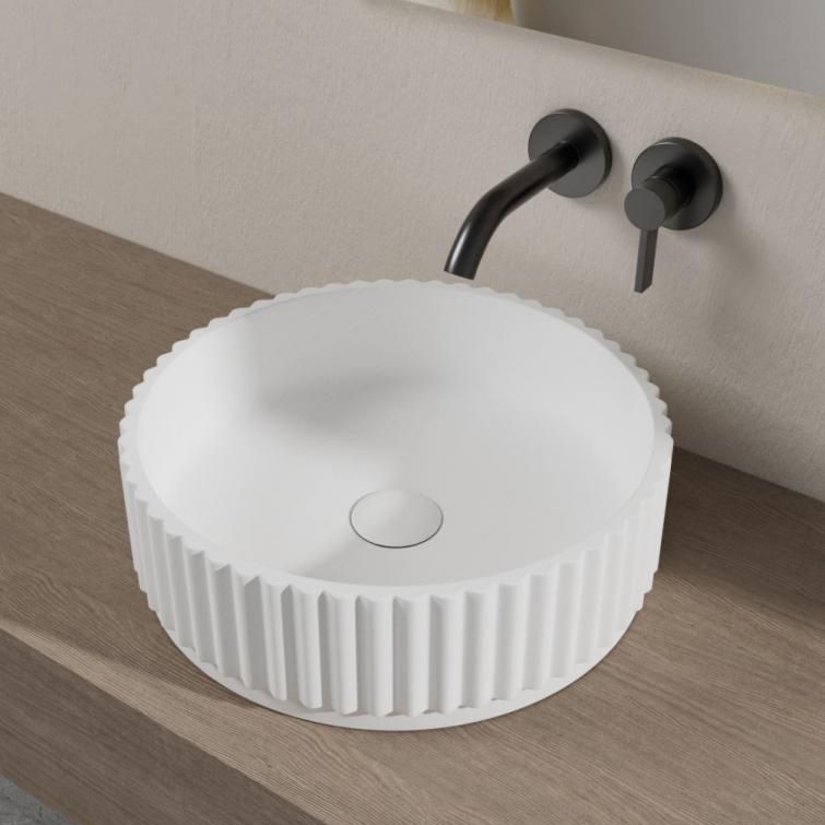  Chậu lavabo solid surface tròn đường kính Ø400mm - 1168 