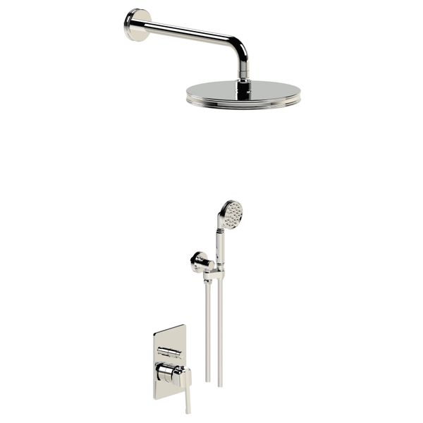  Vòi sen âm tường bát sen Ø210mm có vòi sen cầm tay cổ điển bằng đồng Zéphyr - 16002 