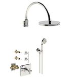  Vòi sen âm tường điều chỉnh nhiệt độ bát sen Ø210mm có vòi sen cầm tay cổ điển bằng đồng Zéphyr - 16003 