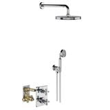  Vòi sen âm tường điều chỉnh nhiệt độ bát sen Ø210mm có vòi sen cầm tay cổ điển bằng đồng Zéphyr - 16004 