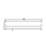  Thanh treo khăn tắm đôi 600mm bằng SS316L Zenne - RN1624d 