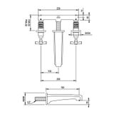  Vòi chậu lavabo 3 lỗ gắn tường cổ điển bằng đồng Zéphyr - 17263 