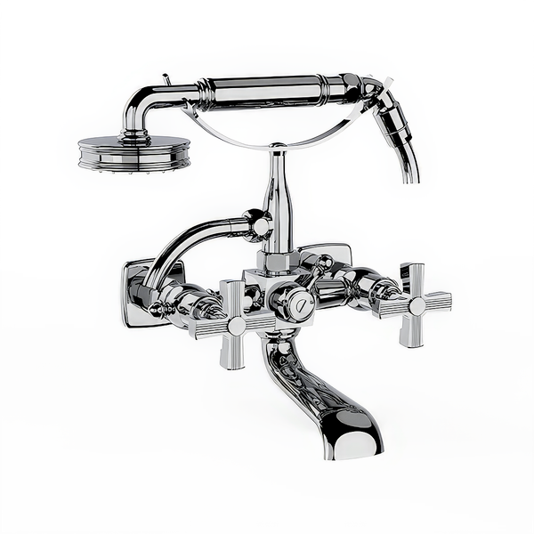  Vòi bồn tắm gắn tường có vòi sen cầm tay cổ điển bằng đồng Zéphyr - 16414 