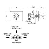  Vòi sen âm tường điều chỉnh nhiệt độ bát sen Ø210mm có vòi sen cầm tay cổ điển bằng đồng Zéphyr - 16003 