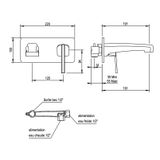  Vòi chậu lavabo 2 lỗ gắn tường cổ điển bằng đồng Zéphyr - 16763 