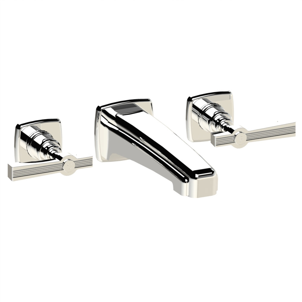  Vòi chậu lavabo 3 lỗ gắn tường cổ điển bằng đồng Zéphyr - 17263 