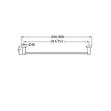  Thanh treo khăn phòng tắm dài 600/800mm stainless steel Accem - 1924 
