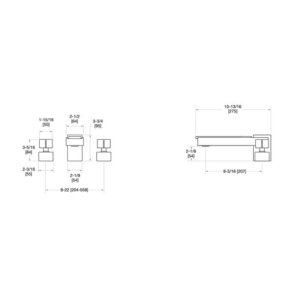  Vòi bồn tắm ba lỗ Apollo Metal bằng đồng - 2003DKT801 