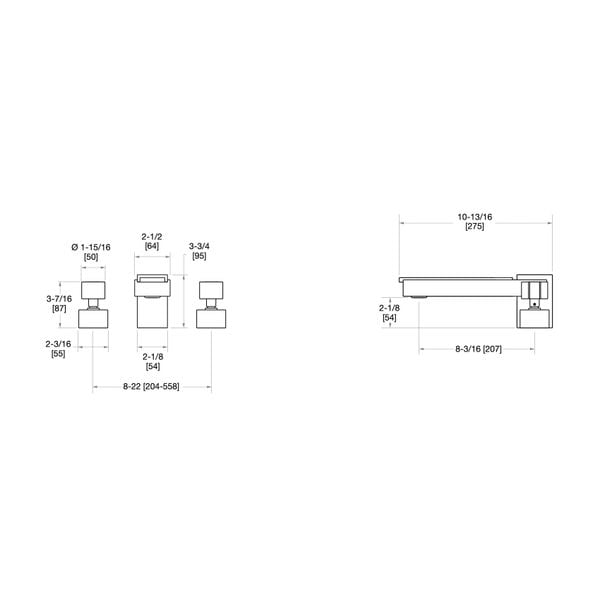  Vòi bồn tắm ba lỗ Apollo Metal bằng đồng - 2012DKT801 