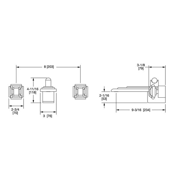  Vòi chậu rửa mặt gắn tường Nouveau bằng đồng - 2015WBS802 