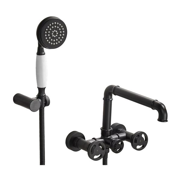  Vòi bồn tắm gắn tường có sen cầm tay kiểu ống nước - 20E01 