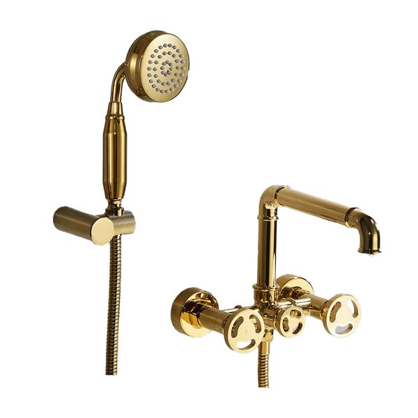  Vòi bồn tắm gắn tường có sen cầm tay kiểu ống nước - 20E01 