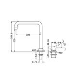 Vòi chậu lavabo cao 269mm bằng đồng Accem - 221901c 