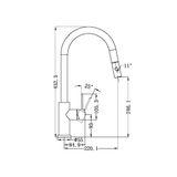  Vòi bếp rửa chén bát đầu vòi kéo ra bằng đồng Accem - 221908 