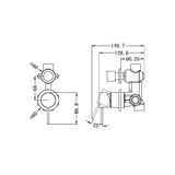  Bộ trộn nằm dọc 1 đầu ra nóng lạnh bằng đồng Accem - 221911s 