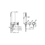  Sen cầm tay và bộ trộn 2 đầu ra gắn tường bằng đồng Accem - 221912f 