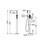  Vòi bồn tắm gắn sàn có sen cầm tay bằng đồng Lapone - RN251903a 