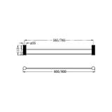  Thanh treo khăn phòng tắm đôi dài 600mm bằng đồng Lapone - RN2524d 