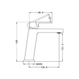  Vòi chậu lavabo cao 169mm bằng đồng Alice - 301501 