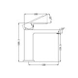  Vòi chậu lavabo cao 169mm bằng đồng Alice - 301502 
