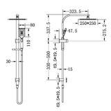  Sen cây gắn tường bát sen 250mm có vòi sen cầm tay bằng đồng Alice - 301505c 