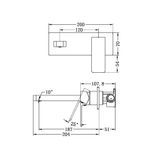  Vòi chậu lavabo gắn tường bằng đồng Alice - 301507a 