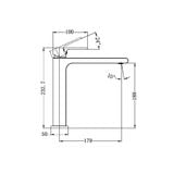  Vòi chậu lavabo cao 232mm bằng đồng Biane - RN321501d 