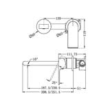  Vòi chậu lavabo gắn tường dài 187mm bằng đồng Biane - RN321510e 