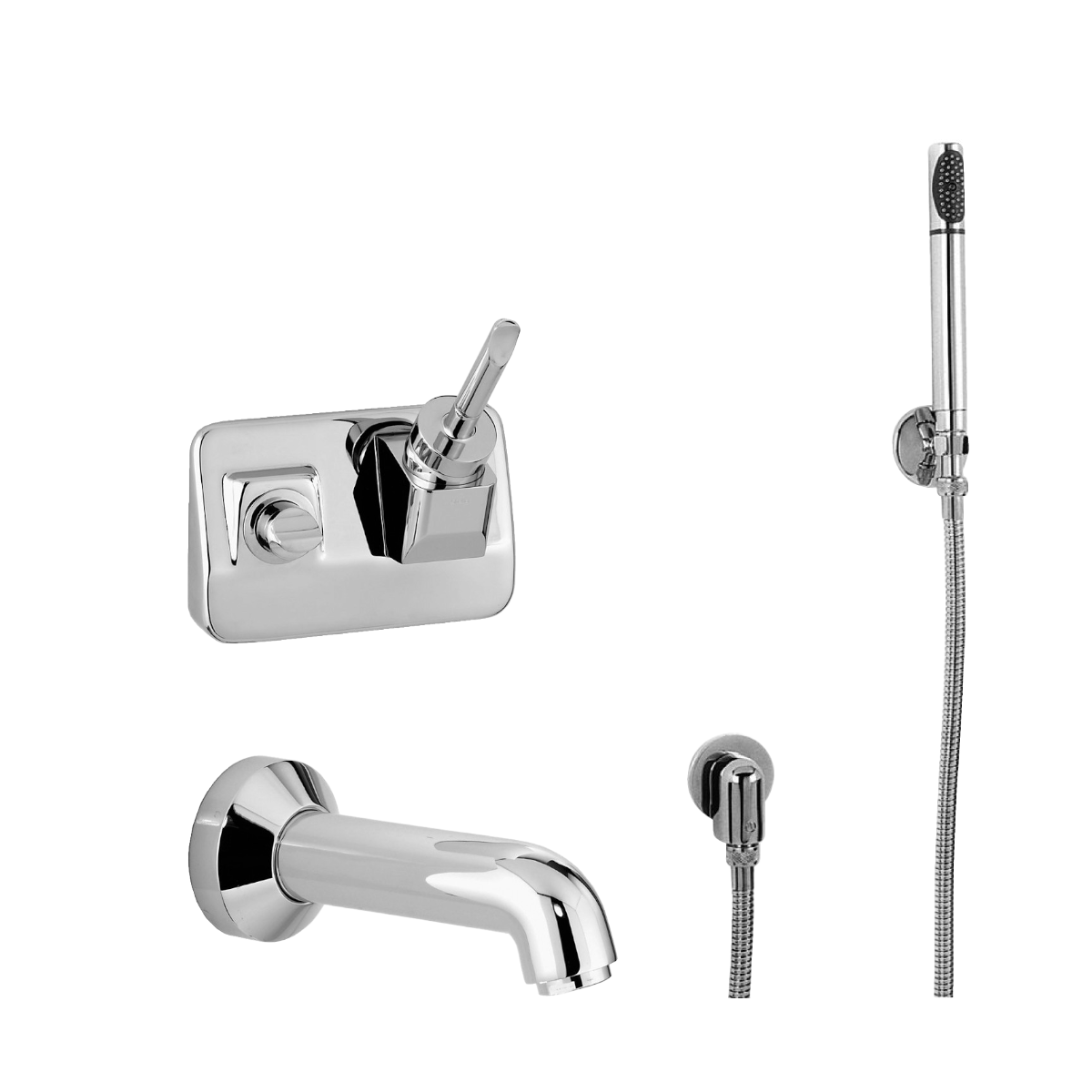  Vòi bồn tắm có vòi sen cầm tay gắn tường bằng đồng Box - 3254MC 