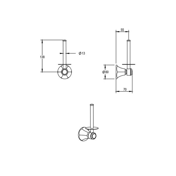  Móc treo giấy vệ sinh không nắp chụp cổ điển bằng đồng Ascott - 32618 