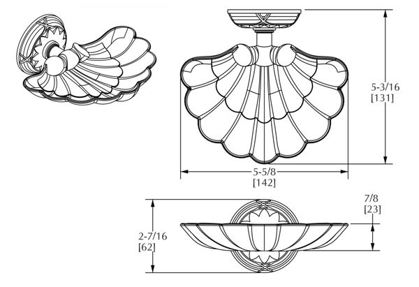  Đĩa xà bông tắm treo tường Scalloped Shell - 3327 