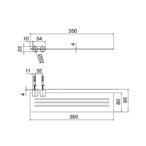  Kệ treo tường phòng tắm 350mm Z316 stainless steel - 33A06260A00 