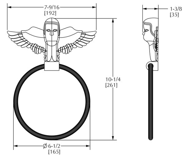  Móc tròn treo khăn Cherub bằng đồng - 3420 