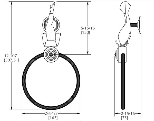  Móc tròn treo khăn Dolphin - 3423 