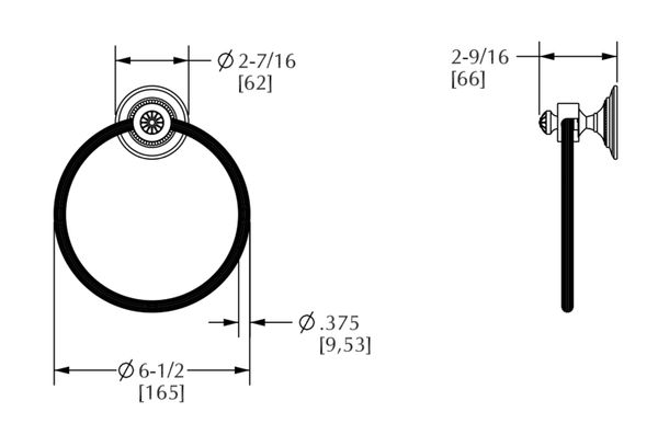  Móc tròn treo khăn Acanthus bằng đồng - 3430 