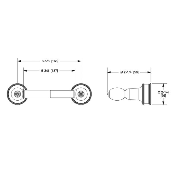  Móc treo giấy vệ sinh không nắp chụp Grey bằng đồng - 3526-DP 