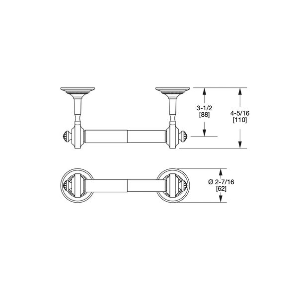  Móc treo giấy vệ sinh không nắp chụp Acanthus bằng đồng - 3534-DP 