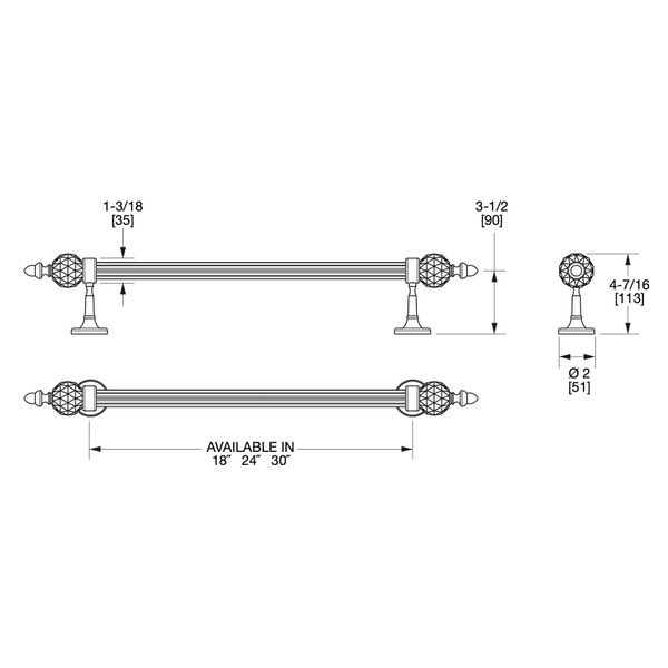  Thanh treo khăn pha lê 762mm Cut Crystal - 3653-30FL 