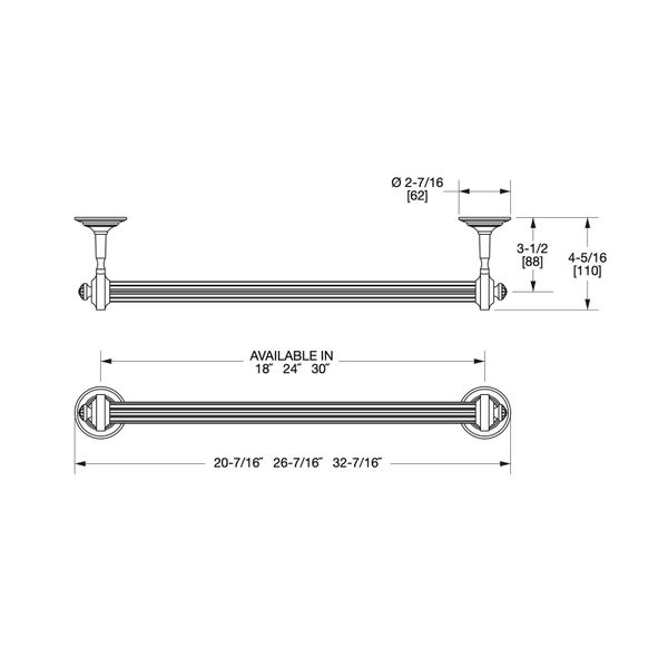  Thanh treo khăn pha lê 762mm Acanthus - 3669-30FL 