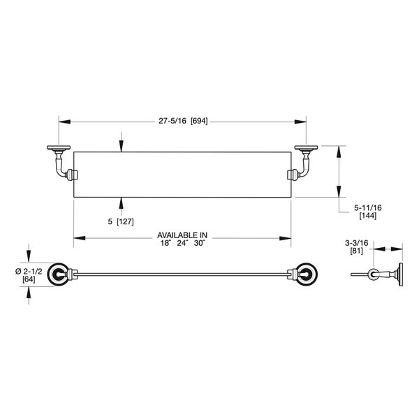  Kệ kính treo tường 610mm Classical - 3698S-24 