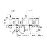  Vòi bồn tắm năm lỗ Moon bằng đồng - 3900BVX060 