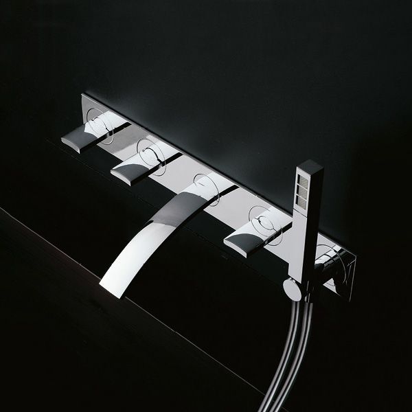  Vòi bồn tắm năm lỗ gắn tường Moon bằng đồng - 3900GVI050 