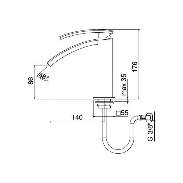  Vòi chậu rửa mặt Moon bằng đồng - 3901MLX010 