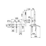  Vòi bồn tắm gắn tường Moon bằng đồng - 3901EVP040 